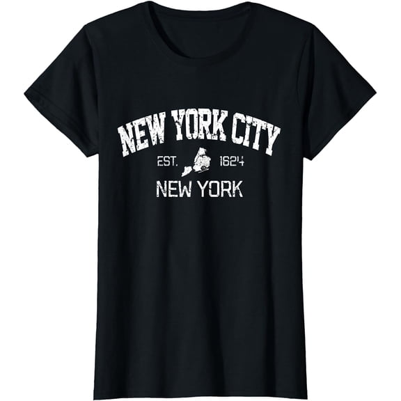Vintage New York City EST 1624 Souvenir Gift T-Shirt