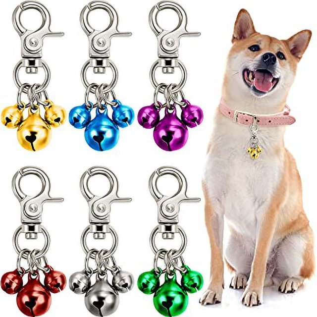 12 piezas de campanas para mascotas para collares, llavero, campana de perro, colgantes de campana de perro, colgante de campana de perro