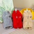 thumbnail image 5 of Tangpan Dog Fuzzy Velvet Pajamas, Plush Onesie Soft Dog Winter Clothes for Small Dogs, Pet Puppy Jumpsuit, Doggy Apparel Grey Small, 5 of 6