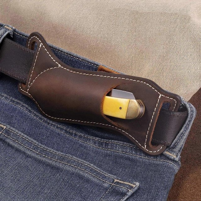 Leather/Cowhide Folding Knife Sheath for Belts Knife Cover Knife Storage Pouch Knife Protective Case Multitool Pouch Knife Pouch