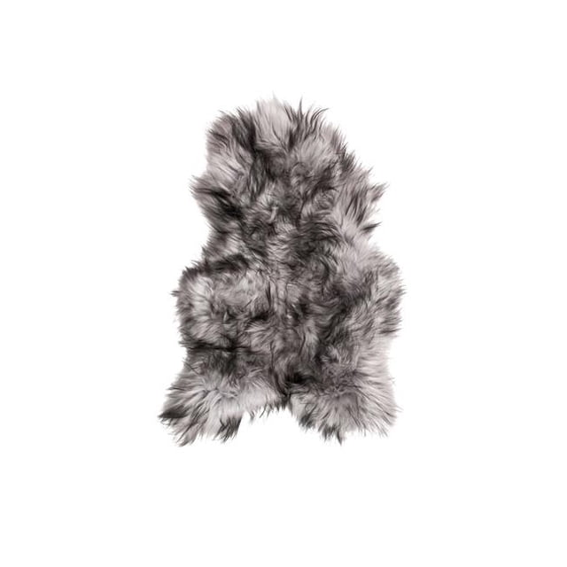 2.5 x 2 x 3 in. Icelandic Sheepskin Single Long-Haired Rug Metallic Silver