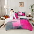 thumbnail image 6 of Manfei Adult Pink Watercoor Bedding Comforter Set, Abstract Ombre Twin Comforter Sets, Fashion Oil Printing Reversible Bedding Set, Luxury Bedroom Decor, 2pcs, 6 of 9
