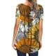 thumbnail image 4 of ICHUANYI Clearance Fashion Women Summer Loose Print Round-Neck T-Shirt Short Sleeve Casual Blouse(Yellow, XXL) ICHUANYI WER2023081012664, 4 of 6