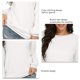 thumbnail image 4 of Top De Cuello Redondo Manga Larga Diseño De Empalme Versátil Sudadera De Mujer Top Para La Vida Diaria Fiesta Club Vacaciones Oficina Blanco M, 4 of 5