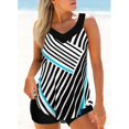 thumbnail image 2 of Maillot de Bain Deux Pièces pour Femmes Grande Taille avec Nœud Imprimé et Short, 2 of 4