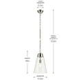 thumbnail image 3 of 52661PNCLR Kichler Lighting Marsailli - 1 Light Pendant-19 Inch Tall and 11.5 Inch Wide-Polished Nickel Finish-Clear Glass Color, 3 of 6