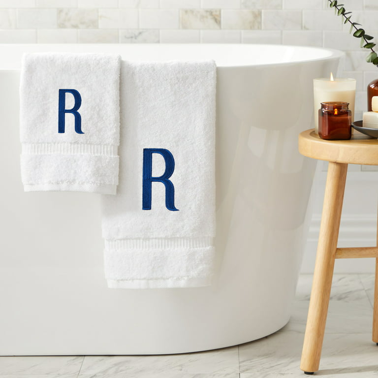 Monogram Burgundy Maroon Dark Red White Bath Towel Set, Zazzle