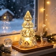 thumbnail image 6 of Crystal Christmas Tree Night Light, Battery Powered Tabletop Lamp, Warm LED Glow, Cozy Winter Holiday Indoor Decor, Star Topped Ornament, 6 of 7