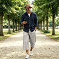 thumbnail image 7 of Mens Baggy Sweat Shorts Gym Athletic Basketball Summer Workout Lounge Beach Drawstring Shorts with Big Pockets, 7 of 7