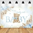 thumbnail image 4 of Boy Bear Backdrop Blue Boho Pampas Grass Background We Can Bearly Wait Baby Shower Party Cake Table Decoration Photo Booth Props, 4 of 8