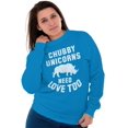 thumbnail image 4 of Chubby Unicorns Need Love Too Rhino Women Crewneck Sweatshirt Brisco Brands 2X, 4 of 6