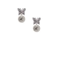 thumbnail image 2 of Delight Jewelry Silvertone Disc 1/2'' - Symbol - At Sign - @ - Silvertone Antiqued Butterfly Post Earrings, 2 of 4