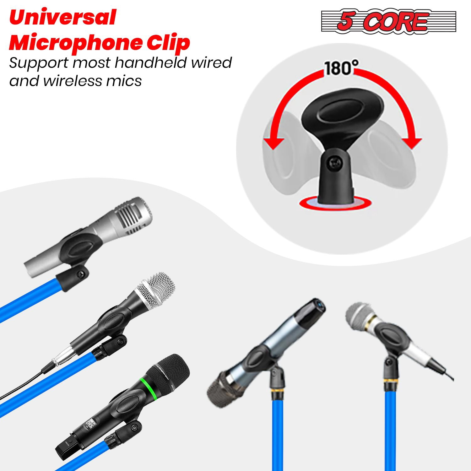 4-Pack Adjustable Tripod Microphone Stands - 18" to 72" Height, 29.5" Boom Arm, 180° Rotation, Heavy-Duty Steel, Portable