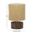 thumbnail image 4 of DecMode 14" Low Profile Dark Brown Table Lamp with Brown Linen Shade, 4 of 15