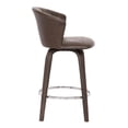 thumbnail image 3 of Connie 30" Faux Leather Swivel Kitchen Barstool in Brown, 3 of 6