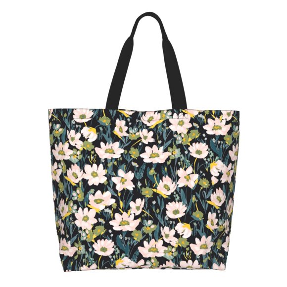 Gaeub Flowers Tote Bags for Women,Large Capacity Bag Reusable Grocery Shoulder Bag with Inner Pockets