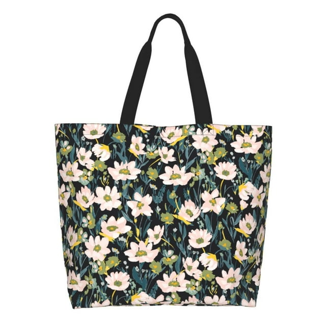 Disketp Flowers Bolsa Tote Estampada para Mujer, Bolso de Hombro y de Mano para Compras y Viajes
