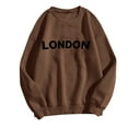 thumbnail image 3 of London Sweatshirts for Women 2025 Long Sleeve Crewneck Graphic Sweatshirt Pullover Tops Fall Winter Outfits Streetwear, 3 of 5