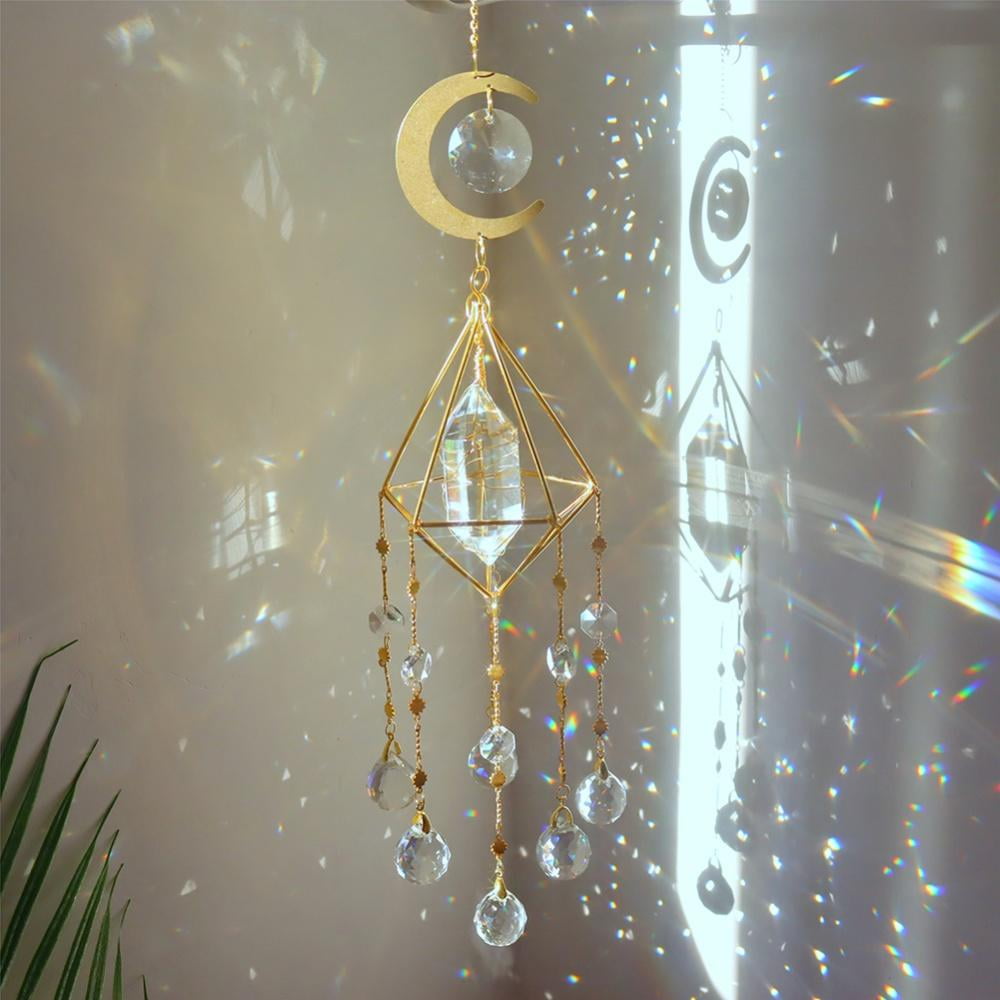 Mobile Suncatcher Hanging Crystal Drop Feng Shui Rainbow Prism Wind Chime x10 