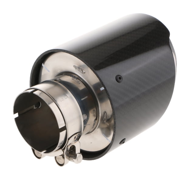 1 unidad de tubo de de fibra de carbono de 63mm-114mm embellecedor de tubo de de punta de coche silenciador trasero negro para de shamjiam Silenciador de la cola del escape del automóvil
