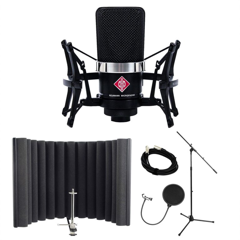 Neumann TLM 102 Studio Set Black w/ RF-X, Pop Filter, Stand