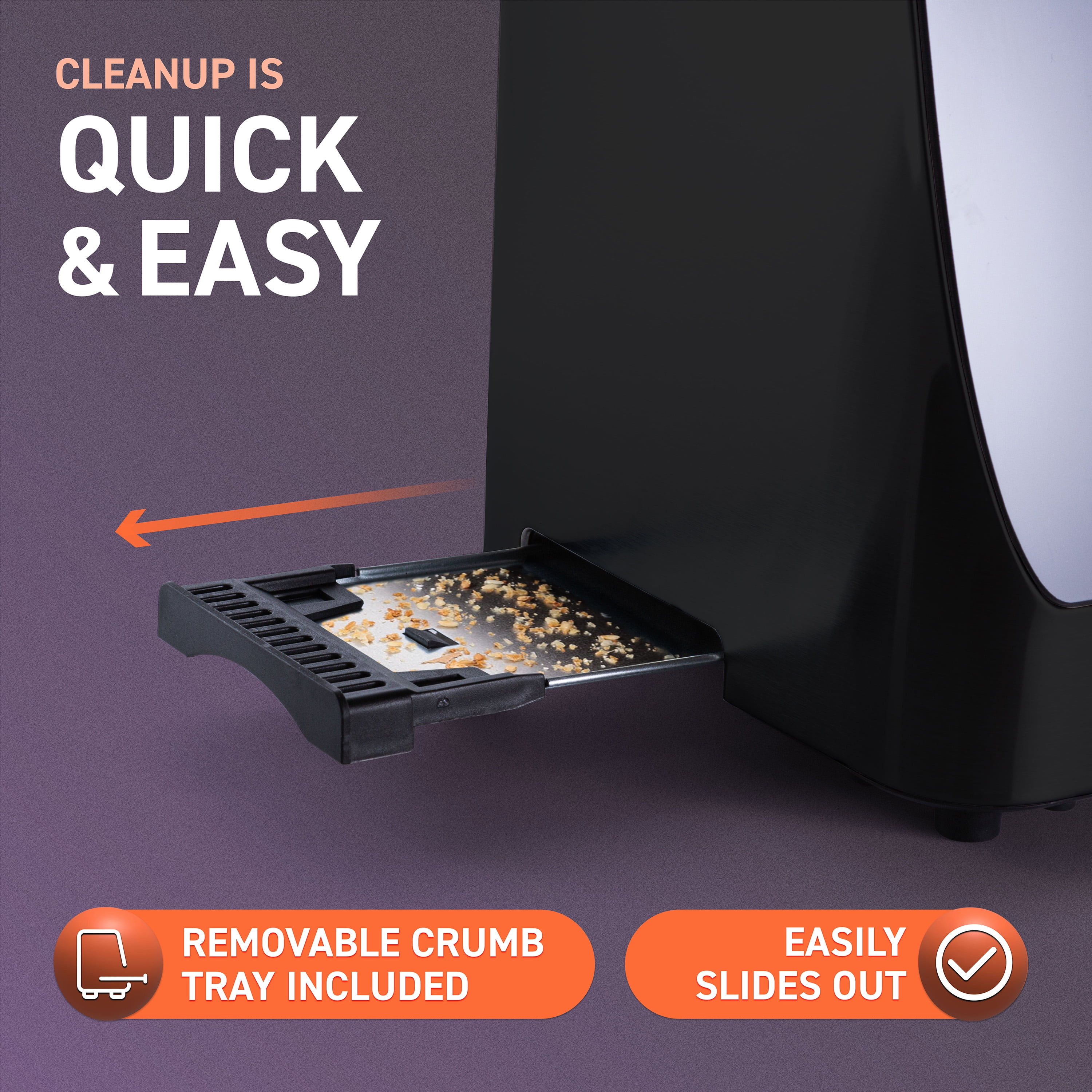 Inspirex Two Slice Touchscreen Lever Toaster, Black, XTOSMC2BK
