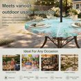 thumbnail image 6 of Round Outdoor Tablecloth with Umbrella Hole and Zipper, Coastal Tablecloth with Elastic Waterproof, Summer Nautical Beach Coral Starfish Blue Ombre Patio Table Covers for 55" - 60" Pool Tables, 6 of 9