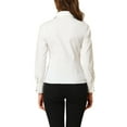 thumbnail image 3 of INSPIRE CHIC Women's Point Collar Long Sleeve Button Shirt, 3 of 6