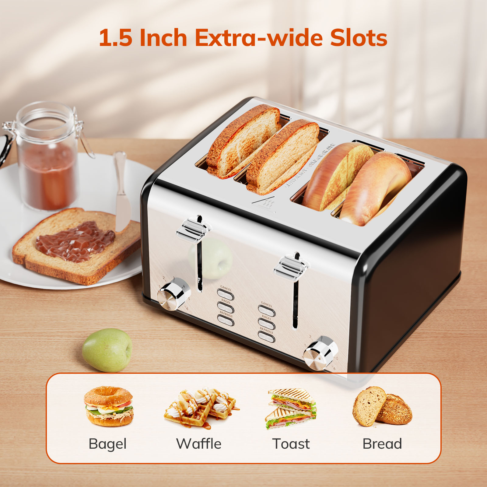 Keenstone 4-Slice Stainless Steel Toaster photo 8