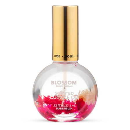 Blossom Rose Scented Cuticle Oil, Hydrating, Moisturizing, Strengthening, Infused with Real Flowers, 1 fl. ounce