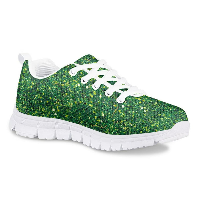 Lace Up Glitter Bomb Sneakers Shoes-Green