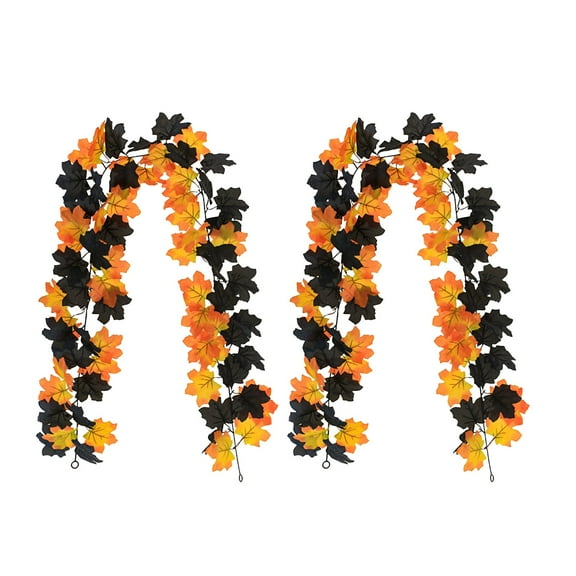 Fall Oak Leaves Garland Autumn Garland Decor, 5.7ft Artificial Oak Leaves Garland for Thanksgiving Home Wedding Fireplace Party, 2pcs