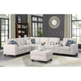 thumbnail image 3 of 8 - Piece Chenille Fabric Upholstered Sectional With Console & Ottoman-Beige, 3 of 14