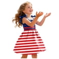 thumbnail image 6 of KPOPLK 4th of July Toddler Girl Outfit Dress Smocked USA Sleeveless Tie Strap Fouth of July Dresses Kids Patriotic Clothes(4-5 Years,Watermelon Red), 6 of 6