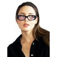 thumbnail image 5 of 2 Pairs Women Rectangular Blue Light Blocking Reading Glasses Retro Bold Clear Lens Reader +2.75, 5 of 6