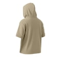 thumbnail image 7 of Plus Size Big & Tall Men's Cotton Pullover Hooded Top Short Sleeve Casual Solid Color T-Shirt Hoodie Drawstring Loose Fit Summer Basic Streetwear Outfits Travel Essential, 7 of 7