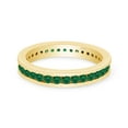 thumbnail image 3 of AFFY Round Shape Simulated Green Emerald Full Eternity Band Ring In 14K Yellow Gold Over Sterling Silver, Ring Size-5.5, 3 of 6