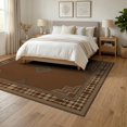 thumbnail image 3 of ODIKA 6'x9' Washable Area Rug Throw Vintage Large Border Featuring Alternating Couch Checkered for Family Room, Living Mater Bedroom, Non-Slip, Easy Care, 3 of 7