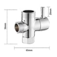 thumbnail image 4 of 3-Way Solid Metal Shower Arm Diverter with Handshower Mount, 4 of 5