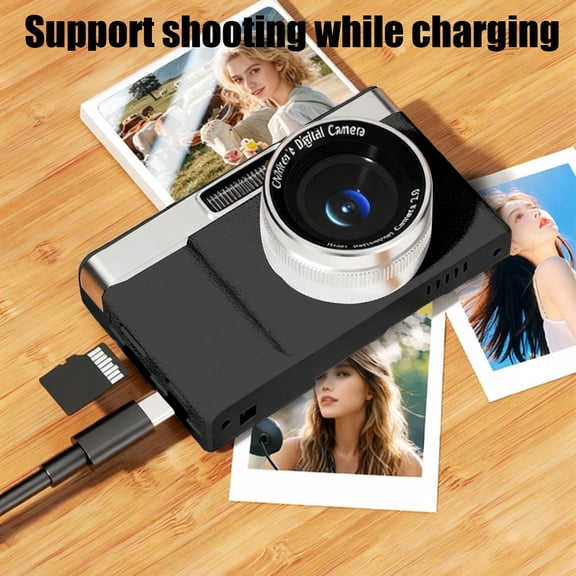 CCD Camera,CCD Digital Camera,Student Digital Camera,CCD HD Camera with Swivel Screen for Campus and Everyday Use, 96MP High Resolution with Auto Focus and 8X Zoom,Campus CCD HD(Black)