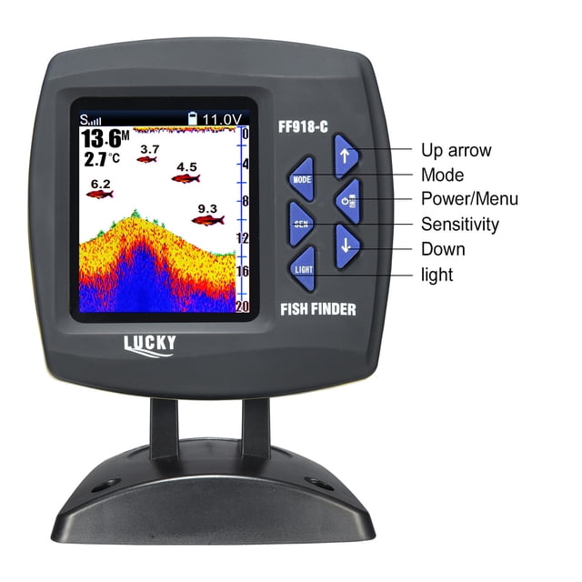 Profundidad Buscador de Pescado Sensor de Transductor Pescado 45 Grados Cámara de Pesca Submarina Buscador de Portátil Monitor impermeable Submarino LCD BARCO DE