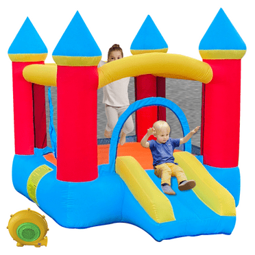 Bounce House for Kids, Inflatable Jumping House with Slide, Small Bouncer with Air Blower for Outdoor and Indoor