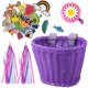 thumbnail image 1 of Cesta para bicicleta delantera para cama infantil, juego de 4 cestas para bicicleta para cama con correas de cuero, timbre para bicicleta, serpentinas, pegatinas, regalos para niños, 1 of 5