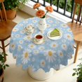 thumbnail image 4 of Round Tablecloth Floral Print 60 Inch Daisy Table Cover Wrinkle Free for Dining Kitchen, 4 of 5
