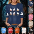 thumbnail image 3 of Towmus Womens Plus Size Blouses 3/4 Sleeve Crew Neck Halloween Graphic Tops Casual Graphic Dressy Shirts, 3 of 6