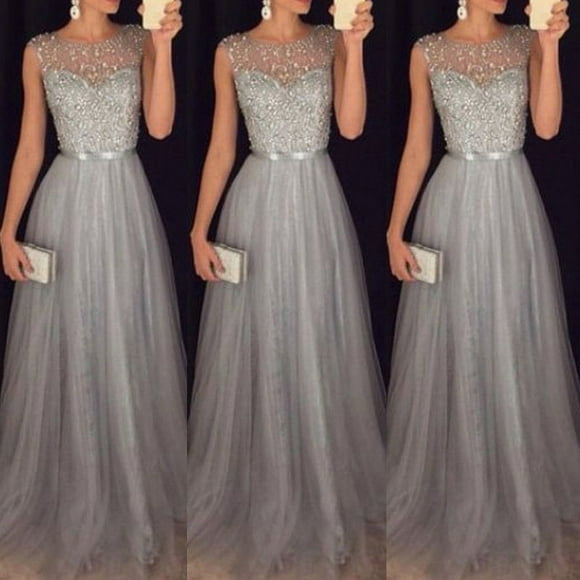 Formal Wedding Bridesmaid Women Long Evening Party Ball Prom Gown Cocktail Dress