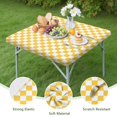 thumbnail image 4 of Yellow White Checkerboard Checkered Pattern Square Fitted Tablecloth with Elastic Edge,Square Table Cover,Washable Elastic Table Cover for Home Kitchen Party Decor 34"x34", 4 of 6