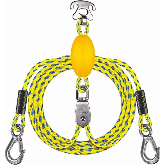 Heavy Duty Boat Tow Harness for Tubing, Boat Tow Rope with Stainless Steel Quick Connector, Heavy Duty Self Centering Tow Harness for Boat Water Sport Jet Ski Wakeboarding