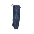 thumbnail image 2 of BLISSFUL STEP Women's Pointy Toe Block Heel Glitter Ankle Boots Navy Blue 9, 2 of 6