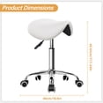 thumbnail image 3 of KKTONER Saddle Stool, White Rolling Chair, Swivel Chair without Backrest for Spa, Laboratories, 3 of 4